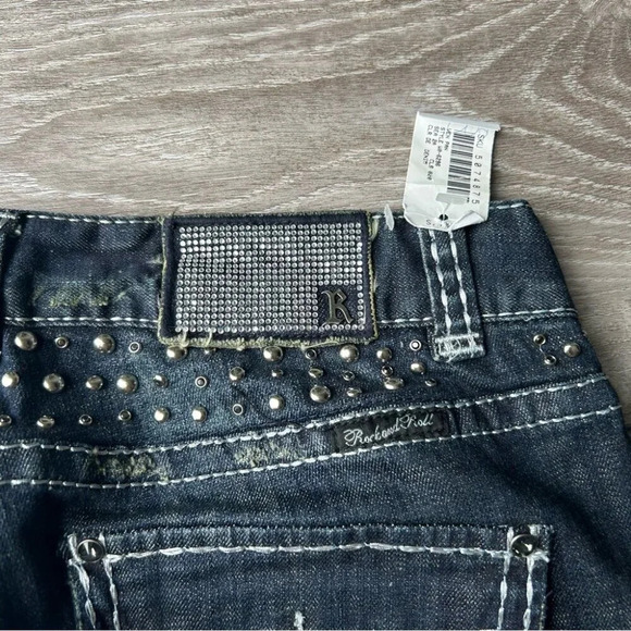 NWT Rock  And Roll Cowgirl Studded Low Rise Bootcut Jeans - Picture 13 of 13